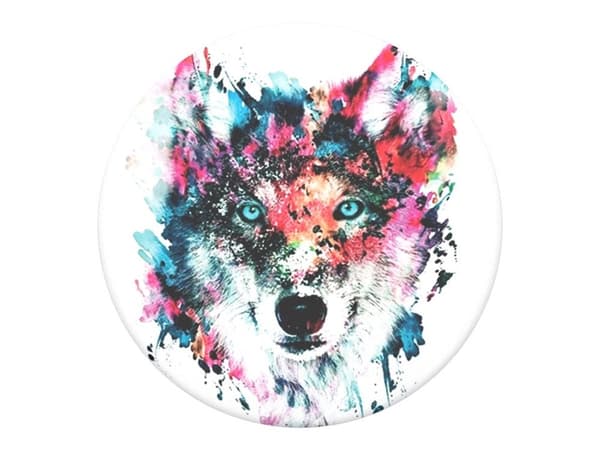 PopSockets Swappable PopGrip - Fingergrepp/vikbart ställ för mobiltelefon - Varg