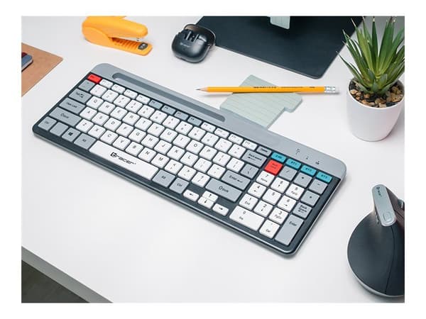 Tracer Sharp RF - Tastatur - compact - med telefonholder - trådløs - USB, 2.4 GHz, Bluetooth 5.3