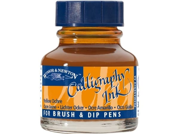 Kalligrafi bläck 30 ml gulockra 744