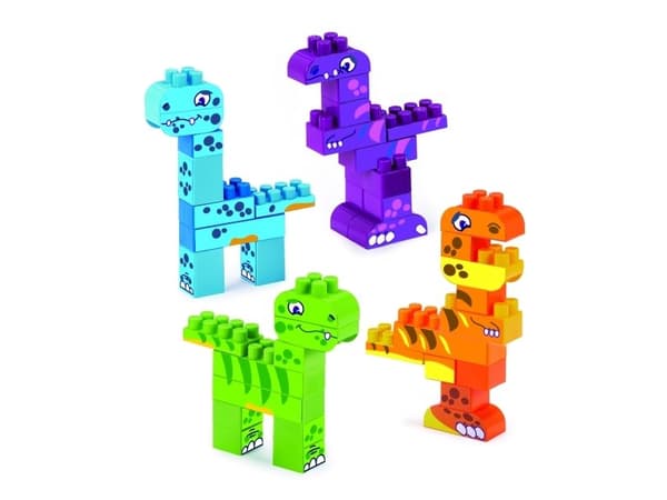 Låda med dinosauriebyggstenar 150 st
