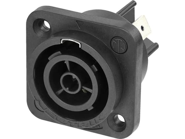 Neutrik NAC3FPX-TOP, Sort, Polyamid, Rustfritt stål, Kopper, Kobberlegering, IP65, 2,5 mm²