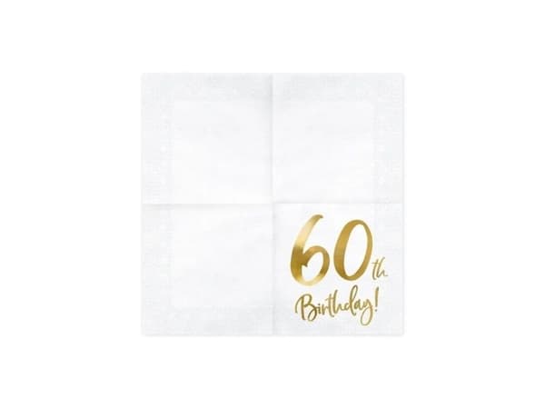 Servietter 60th birthday, guld