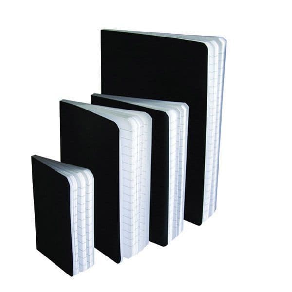 Notesbog, A5, 72 blade, 60 g/m2, Linjeret, Sort