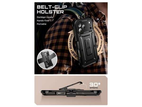 Supcase UB Pro-etui til iPhone 17 Pro - svart