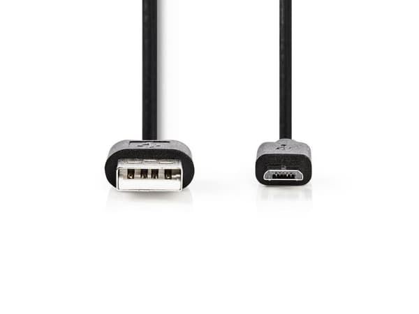 Nedis CCGT60500BK10, 1 m, USB A, Micro-USB A, USB 2.0, 0,48 Gbit/s, Sort