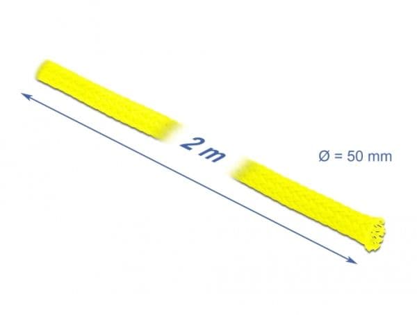Delock - Flätad ärm - sträckbar - 2 m - gul