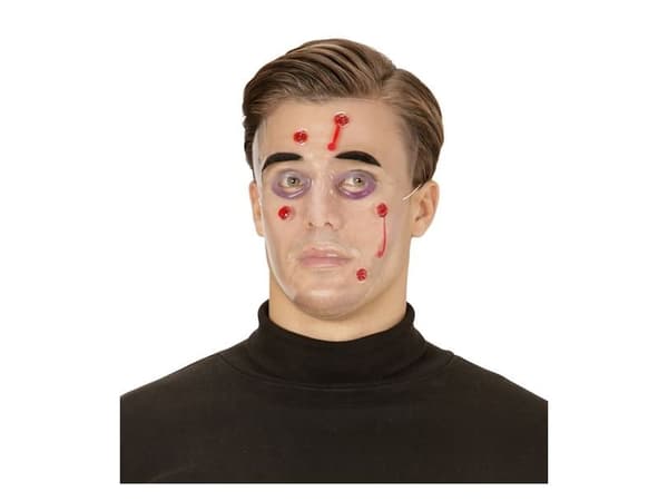 Klar maske med skudhuller