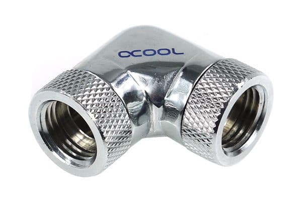 Alphacool 17038, Krom, Passende, Messing, 1/4", 90°, 18 mm