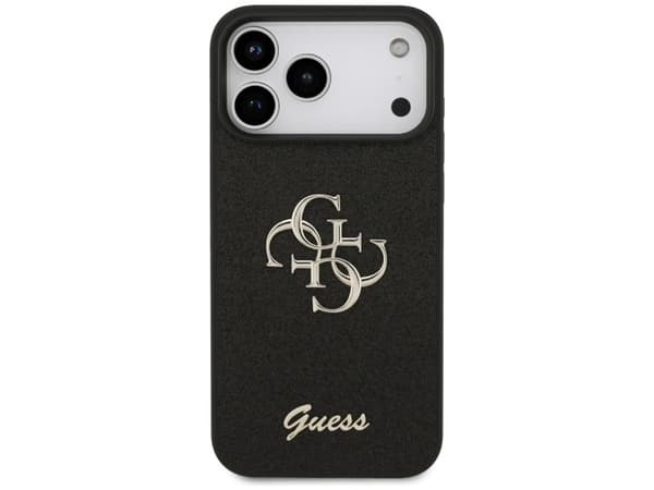 Guess Fixed Glitter 4G-deksel for iPhone 17 Pro Max - svart