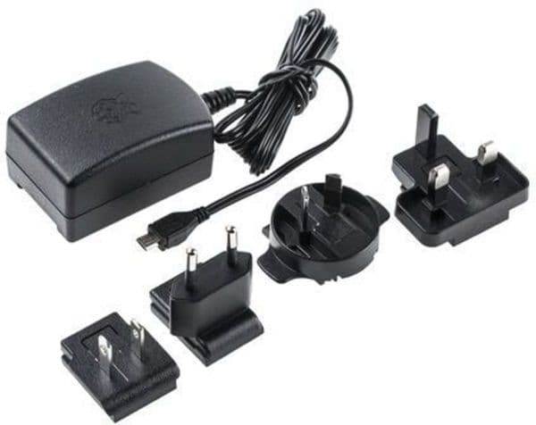 Raspberry Pi - Strömadapter - 13 Watt - 2.5 A (mikro-USB typ B) - svart
