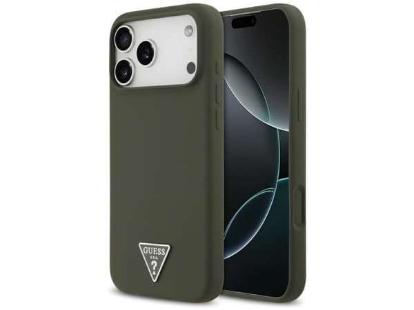 Guess Silicone Triangle Logo MagSafe Case for iPhone 17 Pro Max - Green