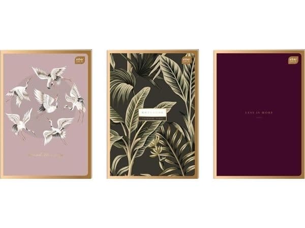 Interdruk exercise book A4/60K checkered Metallic Satin Gold (5 pcs)