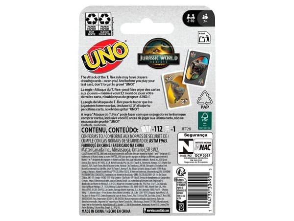 UNO Jurassic World Rebirth