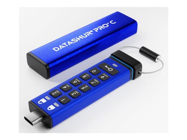 iStorage datAshur PRO+ C - USB-flashstasjon - kryptert - FIPS 140-3 Level 3 - 256 GB - USB 3.2 Gen 1