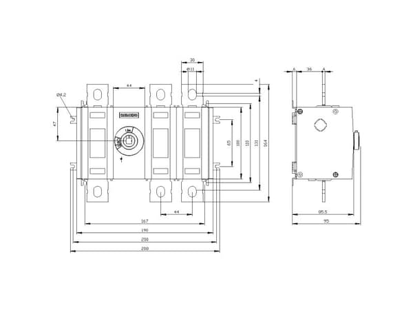 3-polig 200 A 690 V/AC Siemens 3KD36300PE200