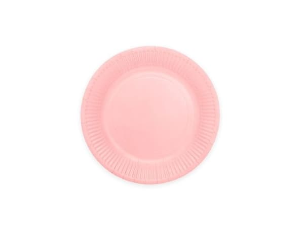 Pink paptallerkner, 23cm 8 stk