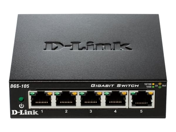 D-Link DGS 105 - Switch - 5 x 10/100/1000 - stasjonær