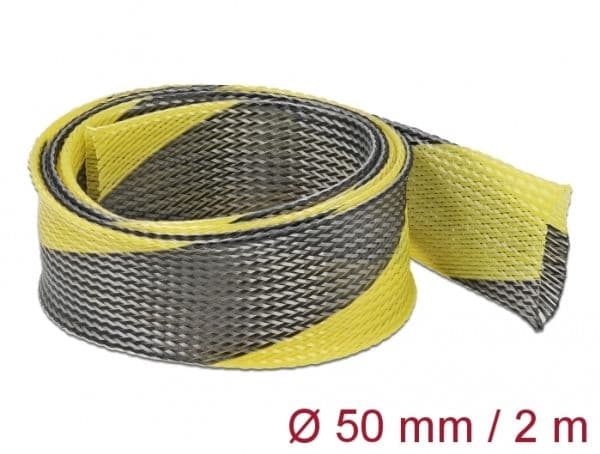 Delock - Flätad ärm - sträckbar - 2 m - svart, gul