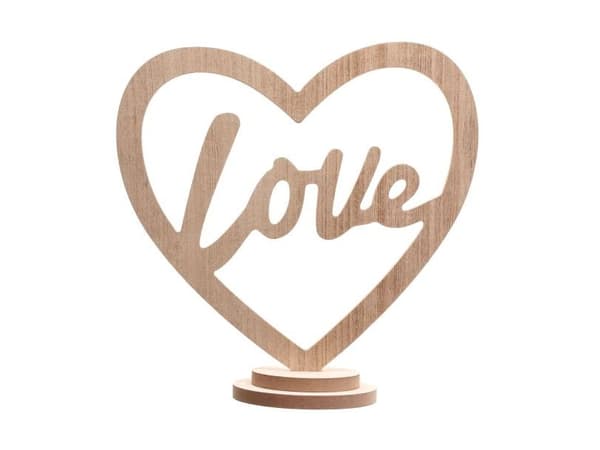 Tre-hjerte Love bordfigur med fot