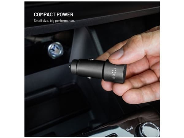 FIXED - Strömadapter för bil - 65 Watt - 3 A - PD 3.0 - 2 utdatakontakter (USB-C) - svart