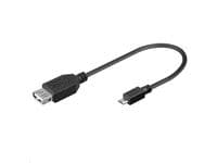 MicroConnect - USB-kabel - Micro-USB type B (hann) til USB (hunn) - USB 2.0 OTG - 20 cm