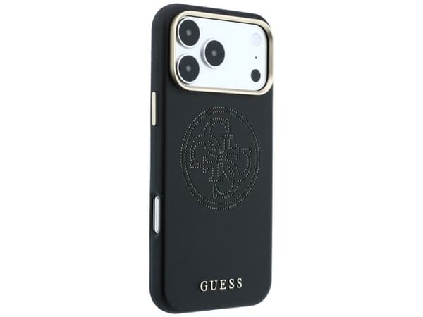 Guess Perforated 4G Gold Logo Magsafe Case for iPhone 17 Pro / 18 Pro - Black