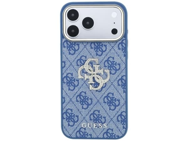 Etui Guess 4G & Big Strass Logo do iPhone 18 Pro Max / 17 Pro Max niebieski