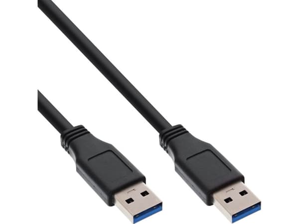 InLine USB 3.0 -kaapeli, A-A, musta - 1,5 m