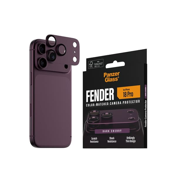 PanzerGlass Fender Camera Protector Dark Cherry iPhone 18 Pro
