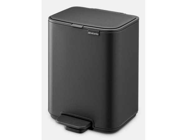 Brabantia Bo, 4 l, Rektangulær, Stål, Grå, Plast, Pedal