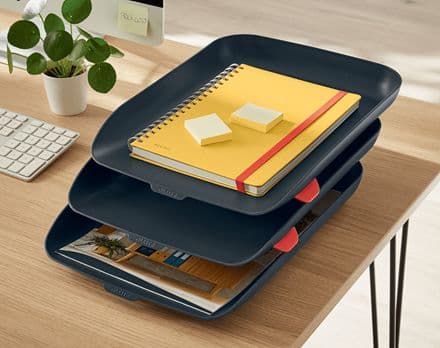Brevbakkesæt Leitz Cosy grå med 3 stk.
