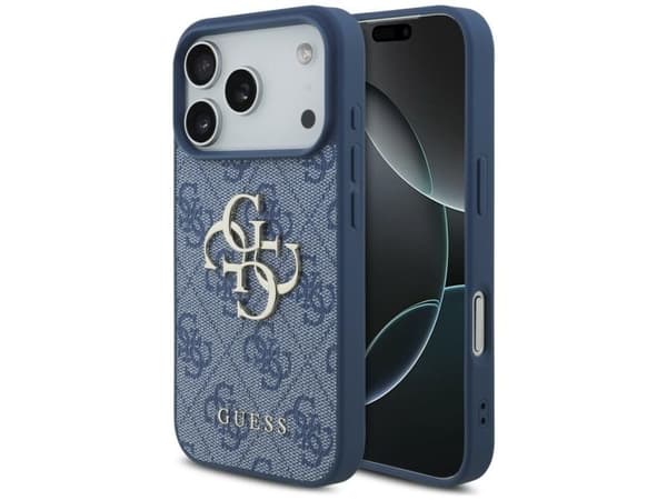 Guess 4G Big Logo-etui til iPhone 17 Pro / 18 Pro – blått