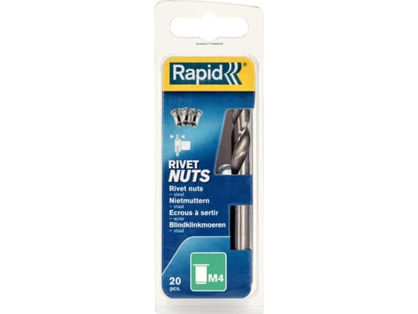 Rapid Blindnitmutter M4, Nitmutter, Stål, Vit, M4, RP110, 35 mm