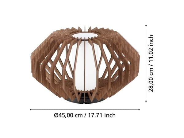 EGLO RUSTICARIA KATTO E27 MUSTA/RUSKEA/VALKOINEN