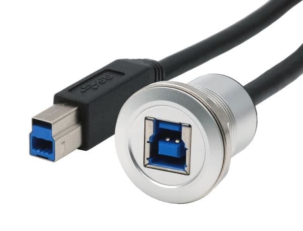 EXSYS EX-49187, 0,3 m, USB B, USB B, USB 3.2 Gen 1 (3.1 Gen 1), 5 Gbit/s, musta, Hopea