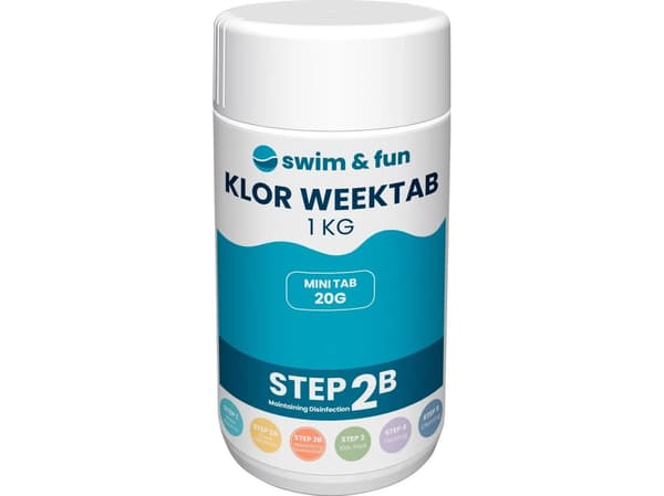 Swim&Fun Klor WeekTab - Tabs 20 g - 1 kg - Steg 2B
