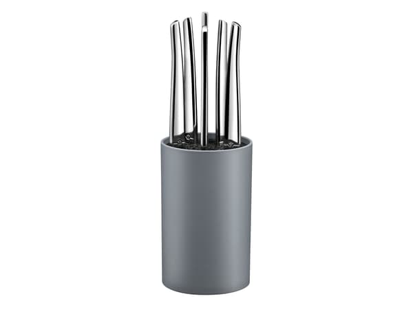 Amefa JET - 6-pc steak knives in grey block - mirror
