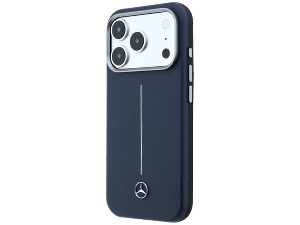 Mercedes læder Semi Wrap MagSafe-deksel til iPhone 17 Pro Max - navy blue