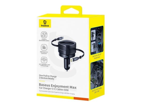 Baseus Enjoyment Max billader USB-C+USB-C 60W svart