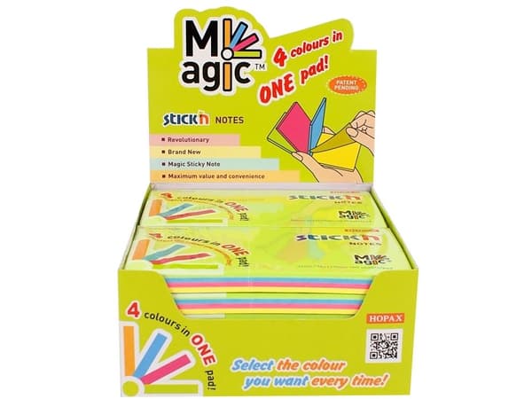 Magic Notesblok 76x127 100 Blad Assorterat Neon