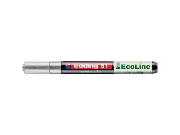 Edding 51 EcoLine, Silver, Silver, 1 mm, 2 mm, 12 mm, 132 mm