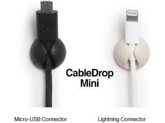 Bluelounge CableDrop Mini - Kabelklämmor - vit (paket om 9)