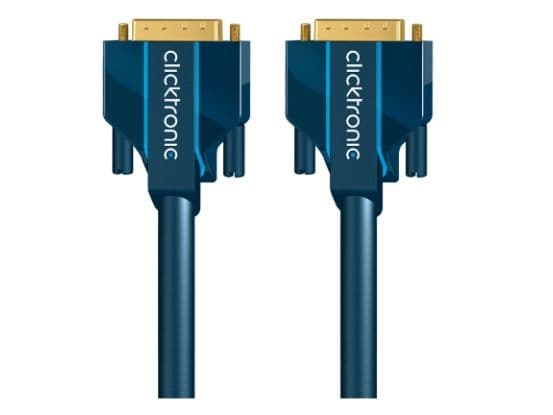 ClickTronic 2m DVI-D Connection, 2 m, DVI-D, DVI-D, Blå, Gull, 7,92 Gbit/s