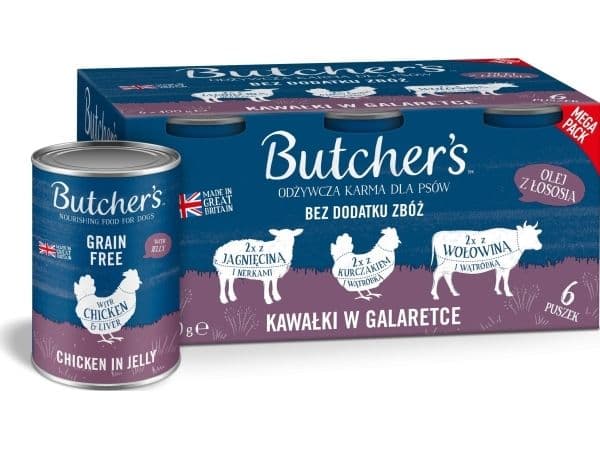 BUTCHER'S Original Mega pack mixbitar i gelé - våtfoder - 6 x 400g