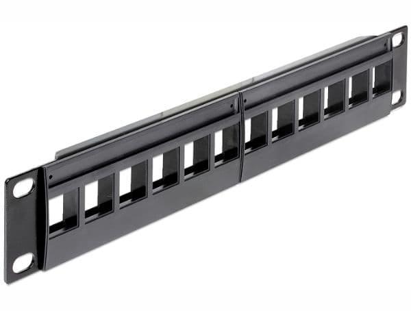 Delock - Patch-panel - svart - 1U - 10" - 12 portar