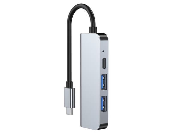 HUB Tech-Protect V2 4-i-1 USB-C - USB-A 3.0 / USB-A 2.0 / USB-C / HDMI - grå