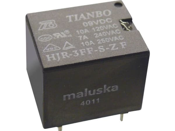 12VDC 10A-250VAC RELÆ 1 VEKSLER