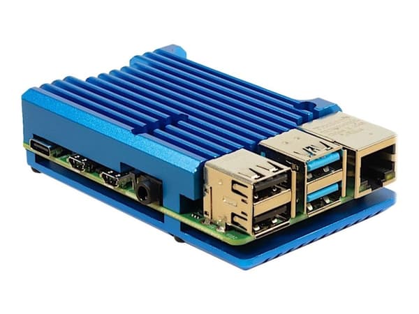 Inter-Tech 88887360, Kotelo, Raspberry Pi, Raspberry Pi, Sininen, Alumiini, 86 mm