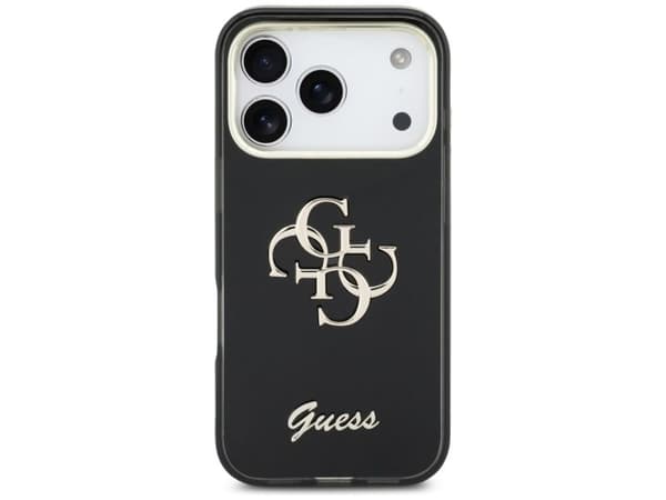 Guess IML 4G Script metall-skal för iPhone 17 Pro - svart