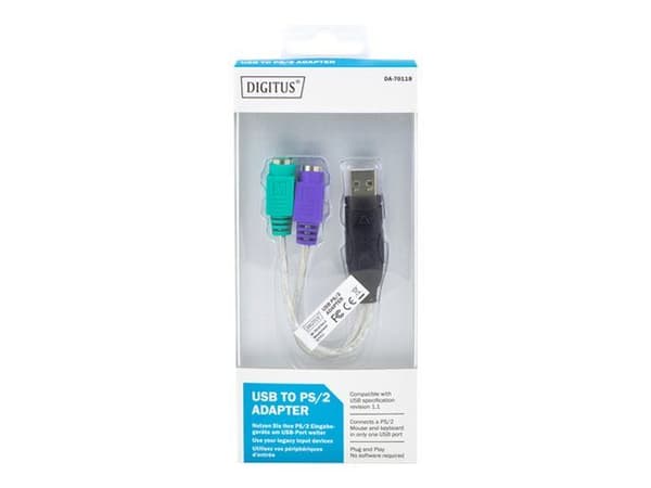 DIGITUS DA-70118 - Näppäimistö/hiiri-sovitin - USB